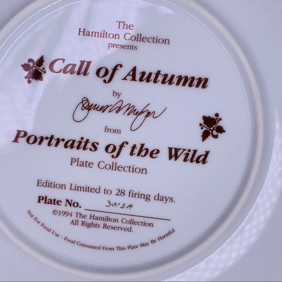 Call of Autumn The Hamilton Collection 8” plate - Picture 6 of 8